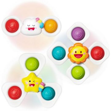 SpringFlower Suction Cup Spinner Toys, Baby Bath Toys for…