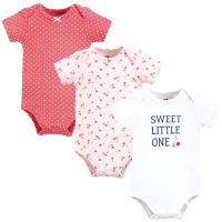 Hudson Baby Unisex Baby Cotton Bodysuits, Sweet Cherry, 18-24…