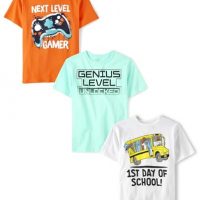 The Children’s Place,Boys,School Days Short Sleeve Graphic T-Shirts,Multipacks,1st Day…