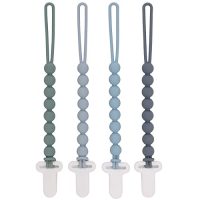4-Pack Silicone Pacifier Clips with One-Piece Beads for Baby…