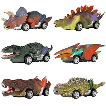 DINOBROS Dinosaur Toy Pull Back Cars,6 Pack Dino Toys…