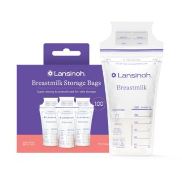 Lansinoh Breastmilk Storage Bags, 100 Count, Baby Essentials, Fast…