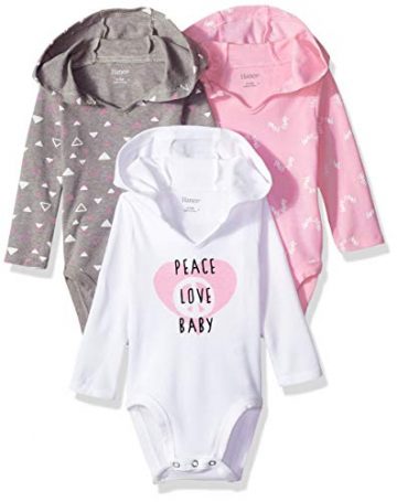 Hanes, Ultimate Flexy Hoodie Long Sleeve Bodysuit, Babies and…
