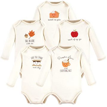 Touched by Nature Unisex Baby Organic Cotton Long-Sleeve Bodysuits,…