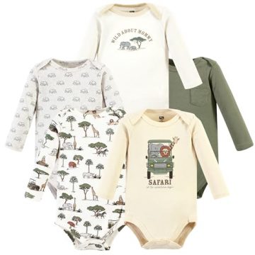 Hudson Baby Unisex Baby Cotton Long-Sleeve Bodysuits, Going On…