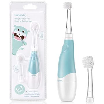 Papablic BabyHandy 2-Stage Baby Sonic Electric Toothbrush for Babies…