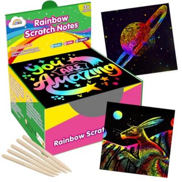 ZMLM Rainbow Scratch Paper Art Crafts Mini Notes Kids…