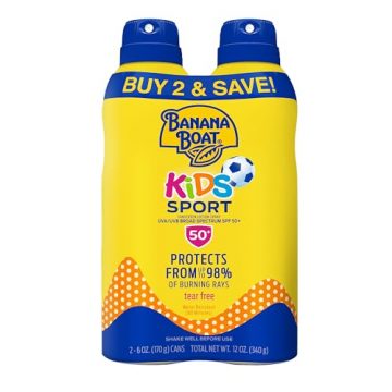 Banana Boat Sport Kids Sunscreen Spray SPF 50, Twin…