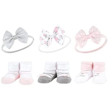 Hudson Baby Baby Girls’ Headband and Socks Giftset, Basic…