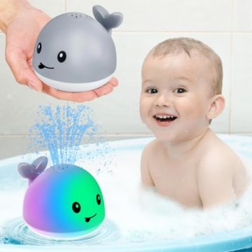 Gigilli Light Up Whale Bath Toys Sprinkler for Babies…