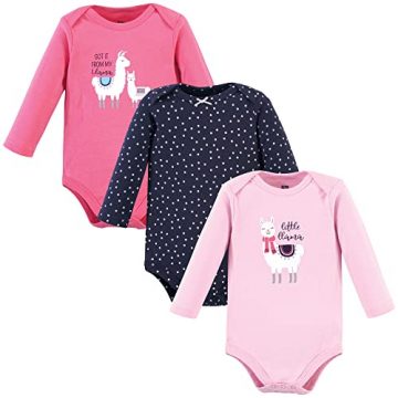 Hudson Baby Unisex Baby Cotton Long-Sleeve Bodysuits, Little Llama,…
