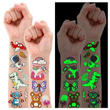 Partywind 380 Styles (30 Sheets) Luminous Tattoos for Kids,…