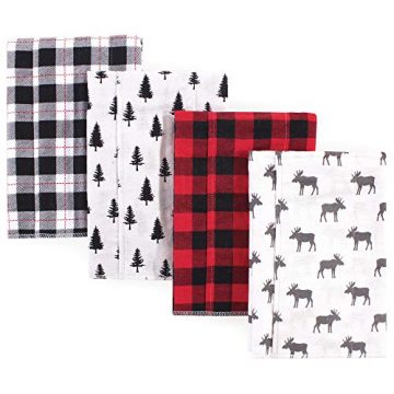 Hudson Baby Unisex Baby Cotton Flannel Burp Cloths, Moose,…
