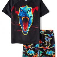 The Children’s Place,Boys,Short Sleeve 2 Piece Pajama Set,Dinos,Medium