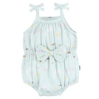 Gerber Baby Girls’ Gauze Sleeveless Romper, Ocean, 18 Months