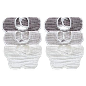 MUKIN Baby Drooling Towel, Snap Bibs, Muslin Bibs, 6…