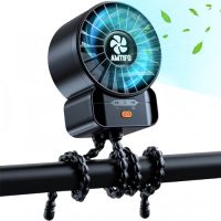 AMTIFO Portable Stroller Fan – 4-Speed Rechargeable USB Fan,…