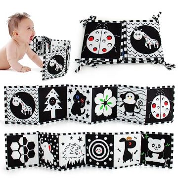 Cawgug Black and White High Contrast Baby Toys for…