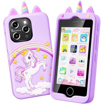 Kids Smart Phone for Girls, 4.0″ Touchscreen Learning Music…