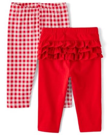 The Children’s Place,Baby Girls,and Newborn Pull on Pants,Red Gingham/Red…