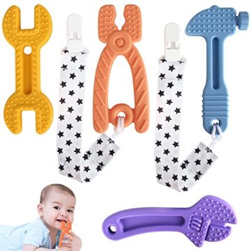 Fu Store 4 Pack Soft Silicone Teething Toys for…