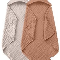 SWEET DOLPHIN Muslin Hooded Baby Bath Towels – 2…