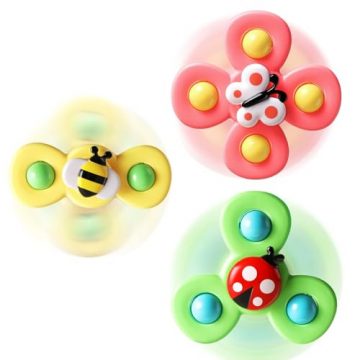 ALASOU 3PCS Suction Cup Spinner Toys for 1 Year…