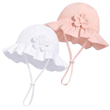 Baby Girl Wide Brim Bucket Hats with UPF 50+…