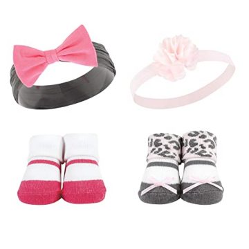 Hudson Baby Baby Girls’ Headband and Socks Set, Pink…