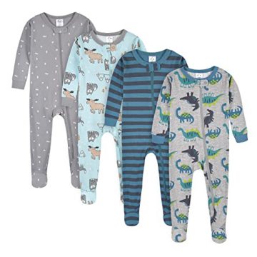 Gerber Baby Boys’ 4-Pack Footed Pajamas, Dino and Arctic…