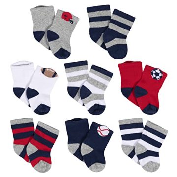 Gerber Unisex Baby 8-Pair Wiggle-Proof Sock Sports Blue 3-6…