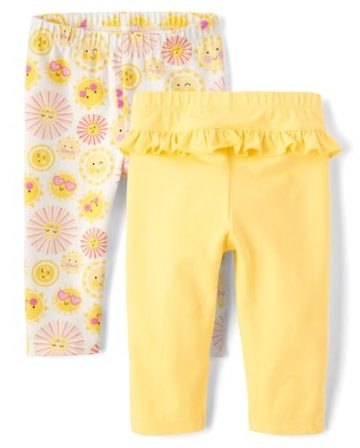 The Children’s Place,Baby Girls,and Newborn Pull on Pants,Sun/Yellow Ruffle…