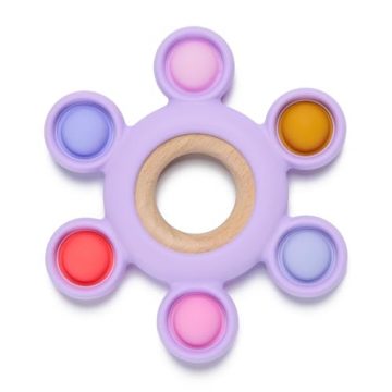 Baby Teether Toys with Natural Wooden Ring, Silicone Teethers…