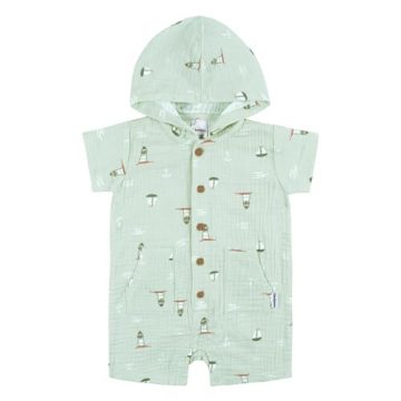 Gerber Baby Boys Hooded Cotton Romper, Sea Scene, 0-3…
