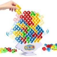 64 Pcs Tetra Tower Stack Game, Team Tower Tumble…