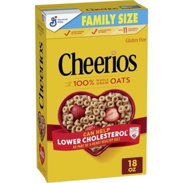 Cheerios, Heart Healthy Gluten Free Breakfast Cereal, Family Size,…