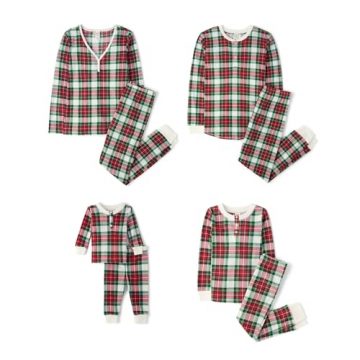 The Children’s Place,Unisex Baby,Family Matching, Plaid Thermal Pajamas Sets,Red…