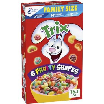 Trix Fruity Breakfast Cereal, 6 Fruity Shapes, Whole Grain,…