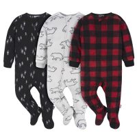 Gerber Unisex Baby Flame Resistant Fleece Footed Pajamas 3-Pack,…