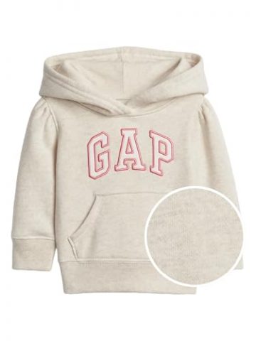 GAP baby girls Logo Pullover Hoodie Sweatshirt, Heather Grey,…