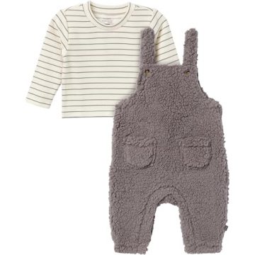 Modern Moments by Gerber Baby Boys’ Microplush Overall Set,…