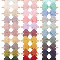 jollybows 30pcs Baby Girls Nylon Hair Bows Headbands Linen…
