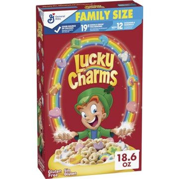 Lucky Charms Gluten Free Cereal with Marshmallows, Kids Breakfast…