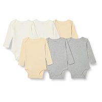 Amazon Essentials Unisex Babies’ Long-Sleeve Bodysuits, Pack of 6,…