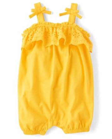 The Children’s Place,Baby-Girls,and Newborn Everyday Summer Rompers,Aspen Gold,12 Months,18…