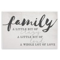 Stupell Industries Family Crazy Loud Love Inspirational Word Design…
