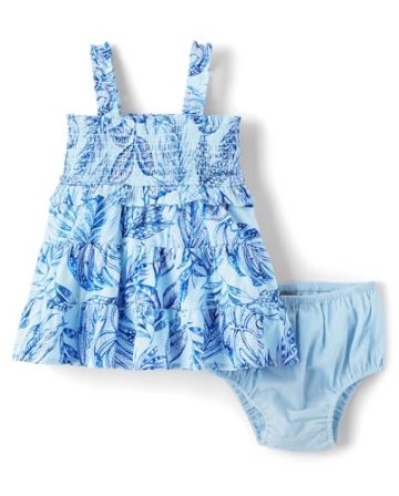 The Children’s Place,Baby-Girls,and Newborn Casual Sleeveless Dress,Blue Floral,12 Months,18…