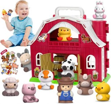 Aigybobo Farm Animals Big Barn Toys for 1 2…