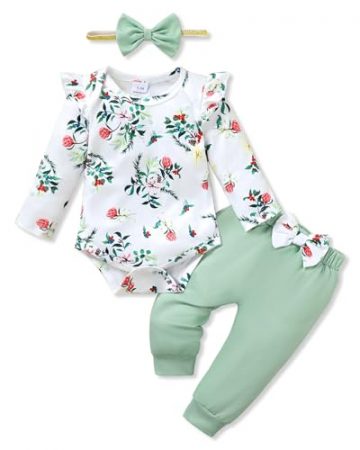 YALLET Baby Girl Clothes Newborn Infant Girl Outfits Floral…