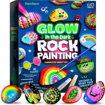 Dan&Darci Kids Rock Painting Kit – Glow in The…